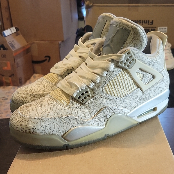 Jordan 4 Retro Rare 30th Anniversary Laser (2015) Mens 10.5 EUC - Picture 2 of 10